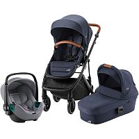 Britax Roemer Коляска 3 в 1 Strider M + Baby-safe 3 i-Size / цвет Navy Ink, Frost Grey (Синий, серый)					